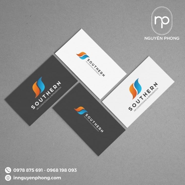 Logo điện lạnh in trên card visit